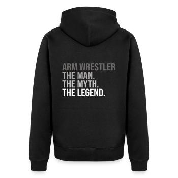 Arm Wrestling Armwrestling Arm Wrestler - Unisex Premium Organic Zip Hoodie - black - Back - Nico (187cm)