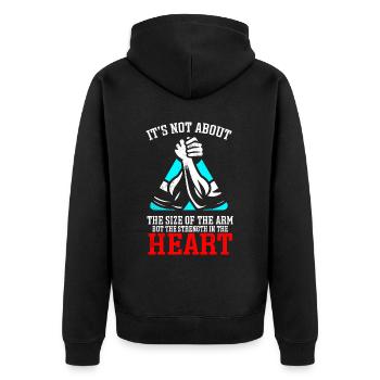 Arm Wrestling Armwrestling Arm Wrestler - Unisex Premium Organic Zip Hoodie - black - Back - Nico (187cm)
