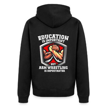 Arm Wrestling Armwrestling Arm Wrestler - Unisex Premium Organic Zip Hoodie - black - Back - Nico (187cm)