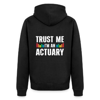 Actuary Statistician - Unisex Premium Organic Zip Hoodie - black - Back - Nico (187cm)