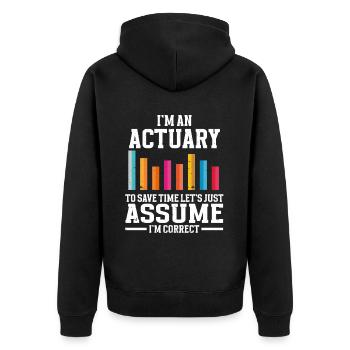 Actuary Statistician - Unisex Premium Organic Zip Hoodie - black - Back - Nico (187cm)