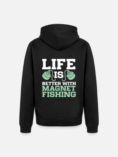 Magnetfischen - Unisex Premium Bio Zip Hoodie - Schwarz