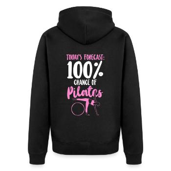 Pilates Instructor Teacher Today's - Unisex Premium Bio Zip Hoodie - Schwarz - Hinten - Nico (187cm)