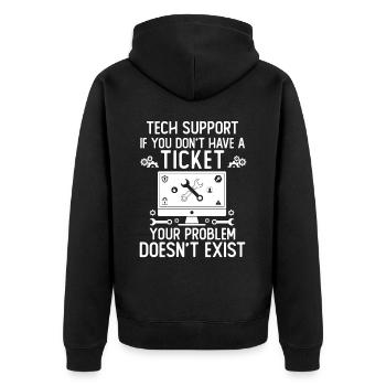 Support technique si vous n’avez pas de ticket - Veste à capuche bio Premium Unisexe - noir - Dos - Nico (187cm)