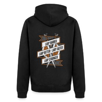 LARP Harder Better Faster Stronger LARPing Armor - Unisex Premium Organic Zip Hoodie - black - Back - Nico (187cm)