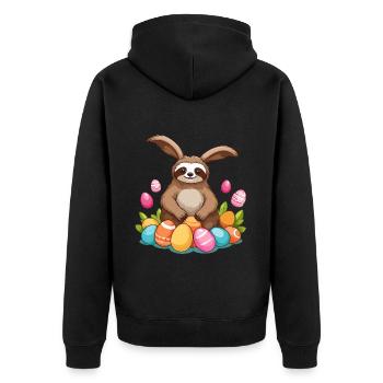Drôle de paresseux lapin de Pâques emblématique Pâques - Veste à capuche bio Premium Unisexe - noir - Dos - Nico (187cm)