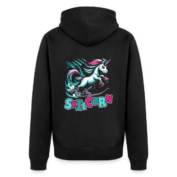 Ski Après-Ski Unicorn Skiicorn - Veste à capuche bio Premium Unisexe - noir - Dos - Nico (187cm)