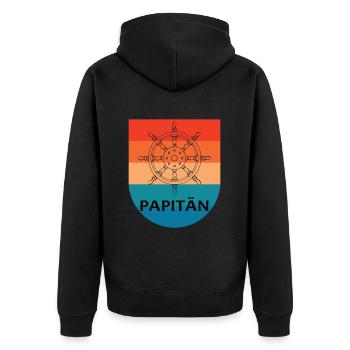 Papitän Papa Papa Fête des Pères Capitaine - Veste à capuche bio Premium Unisexe - noir - Dos - Nico (187cm)