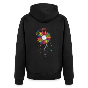 Autismus - Unisex Premium Bio Zip Hoodie - Schwarz - Hinten - Nico (187cm)