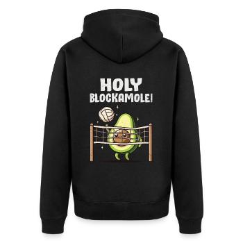 Avocado - Unisex Premium Organic Zip Hoodie - black - Back - Nico (187cm)