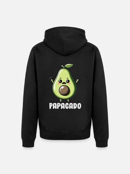 Avocado Guacamole Vegan Gift - Unisex Premium Organic Zip Hoodie - black