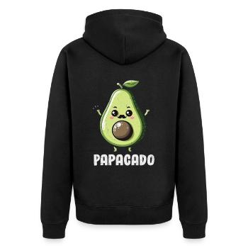 Avocado - Unisex Premium Bio Zip Hoodie - Schwarz - Hinten - Nico (187cm)