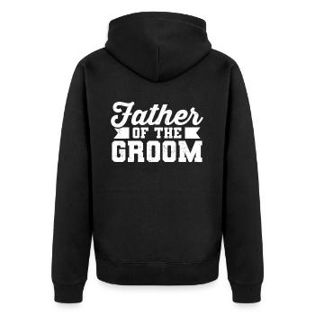 Junggeselle Jungesellenabschied - Unisex Premium Bio Zip Hoodie - Schwarz - Hinten - Nico (187cm)