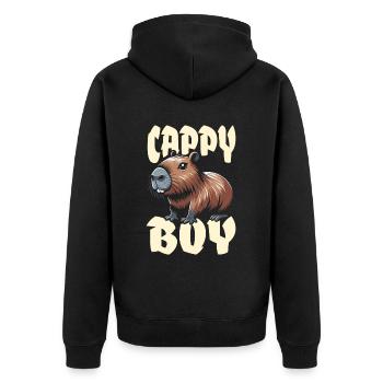 Capybara Wasserschwein Cappy Boy - Veste à capuche bio Premium Unisexe - noir - Dos - Nico (187cm)
