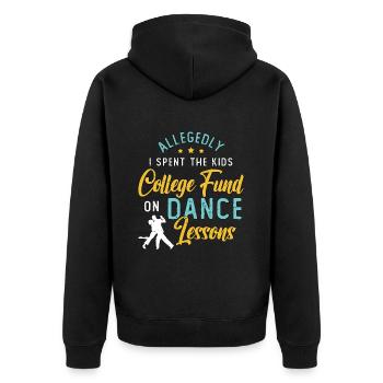 Ballroom Dance Allegedly I Spent The Kids Dancing - Unisex Premium Bio Zip Hoodie - Schwarz - Hinten - Nico (187cm)