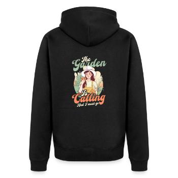 Paysagiste Jardinage Appel de jardin - Veste à capuche bio Premium Unisexe - noir - Dos - Nico (187cm)