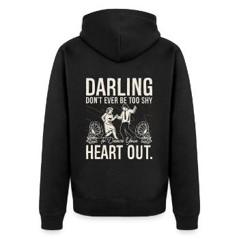 Swing Dance Darling Don't Ever Lindy Hop Dancing - Unisex Premium Bio Zip Hoodie - Schwarz - Hinten - Nico (187cm)