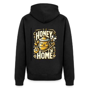 Bienenliebhaber Bienenzüchter Naturfreunde Imker - Unisex Premium Bio Zip Hoodie - Schwarz - Hinten - Nico (187cm)