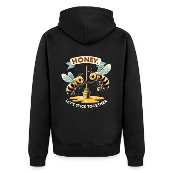 Bienenliebhaber Bienenzüchter Naturfreunde Imker - Unisex Premium Bio Zip Hoodie - Schwarz - Hinten - Nico (187cm)