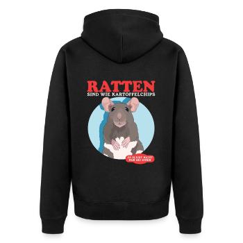 Rats, Rat Owner, Rat Lover Gift - Unisex Premium Organic Zip Hoodie - black - Back - Nico (187cm)