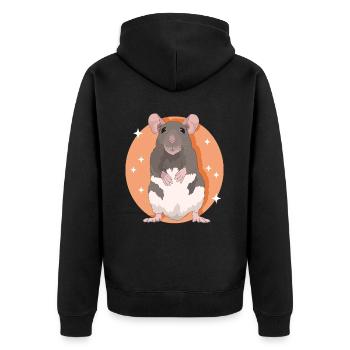 Rats, Rat Lover, Rat Owner, Gift - Unisex Premium Organic Zip Hoodie - black - Back - Nico (187cm)
