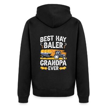 Arepas Colombian Venezuela Food - Unisex Premium Organic Zip Hoodie - black - Back - Nico (187cm)