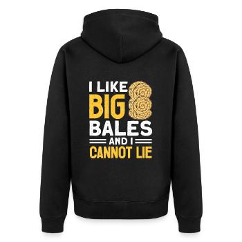 Arepas Kolumbianisch Venezoela Essen - Unisex Premium Bio Zip Hoodie - Schwarz - Hinten - Nico (187cm)