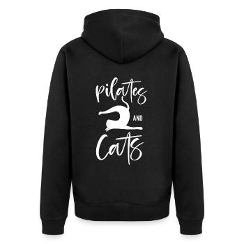 Instructeur de Pilates Enseignant Chat - Veste à capuche bio Premium Unisexe - noir - Dos - Nico (187cm)