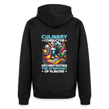 Culinary Arts Teacher Kitchen Cook Chef Cooking - Unisex Premium Organic Zip Hoodie - black - Back - Nico (187cm)