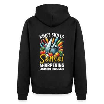 Culinary Arts Teacher Kitchen Cook Chef Cooking - Unisex Premium Organic Zip Hoodie - black - Back - Nico (187cm)