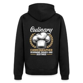 Culinary Arts Teacher Kitchen Cook Chef Cooking - Unisex Premium Organic Zip Hoodie - black - Back - Nico (187cm)