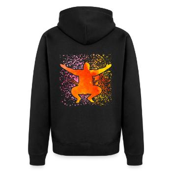 Sumo - Unisex Premium Bio Zip Hoodie - Schwarz - Hinten - Nico (187cm)