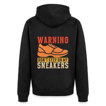 Sneakerhead Sneaker Collector - Unisex Premium Bio Zip Hoodie - Schwarz - Hinten - Nico (187cm)