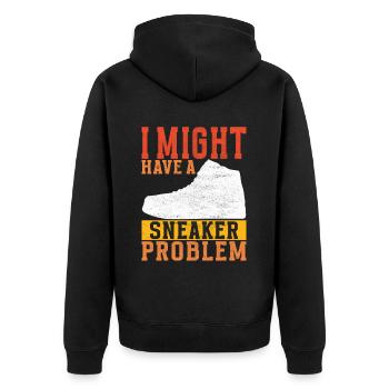 Sneakerhead Sneaker Collector - Unisex Premium Organic Zip Hoodie - black - Back - Nico (187cm)