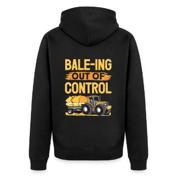 Arepas Kolumbianisch Venezoela Essen - Unisex Premium Bio Zip Hoodie - Schwarz - Hinten - Nico (187cm)