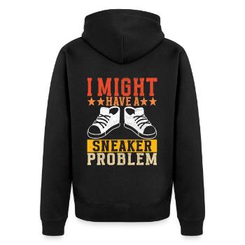 Sneakerhead Sneaker Collector - Unisex Premium Organic Zip Hoodie - black - Back - Nico (187cm)