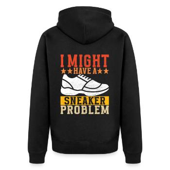Sneakerhead Sneaker Collector - Unisex Premium Organic Zip Hoodie - black - Back - Nico (187cm)
