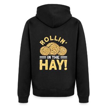 Arepas Kolumbianisch Venezoela Essen - Unisex Premium Bio Zip Hoodie - Schwarz - Hinten - Nico (187cm)