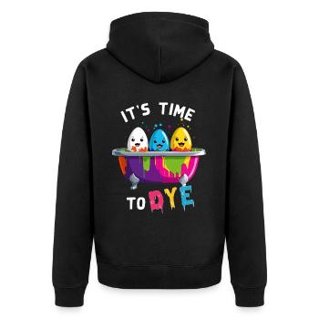 Easter Saying Colors Artist Egg Funny Colorful - Unisex Premium Organic Zip Hoodie - black - Back - Nico (187cm)