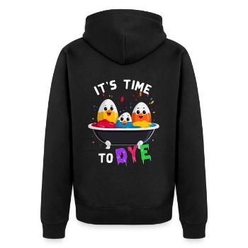 Egg Colors Humor Colorful Artist Funny Easter - Unisex Premium Organic Zip Hoodie - black - Back - Nico (187cm)