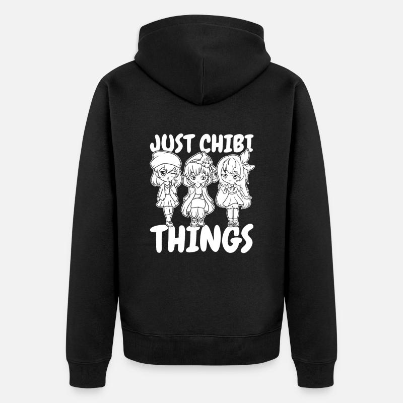 Anime Manga Chibi - Veste à capuche bio Premium Unisexe - noir