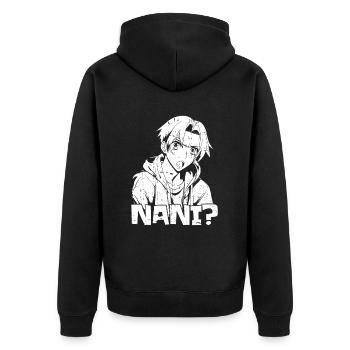Anime Manga Nani Anime - Unisex Premium Bio Zip Hoodie - Schwarz - Hinten - Nico (187cm)