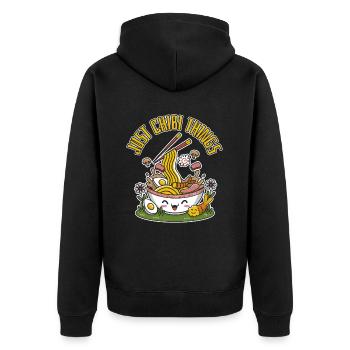 Anime Manga Funny Chibi - Unisex Premium Organic Zip Hoodie - black - Back - Nico (187cm)