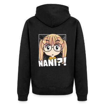 Anime Manga Nani Anime - Unisex Premium Bio Zip Hoodie - Schwarz - Hinten - Nico (187cm)