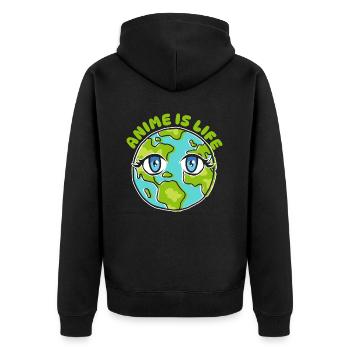 Anime Manga Vie Terre - Veste à capuche bio Premium Unisexe - noir - Dos - Nico (187cm)