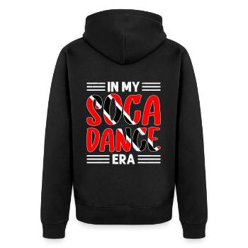 Soca Tanz Trinidad Tobago - Unisex Premium Bio Zip Hoodie - Schwarz - Hinten - Nico (187cm)
