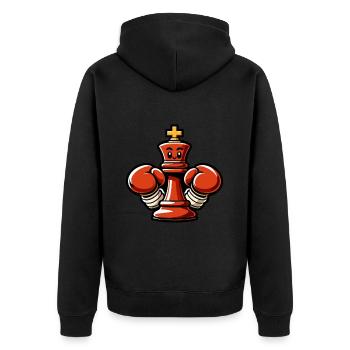 Checkmate King Chess - Unisex Premium Organic Zip Hoodie - black - Back - Nico (187cm)