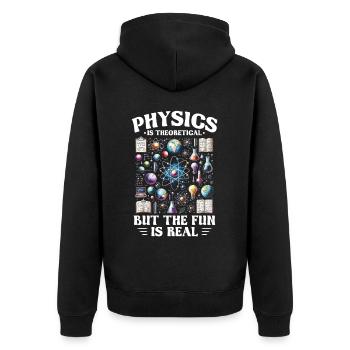 Nuclear Engineer Physics is Theoretical - Unisex Premium Organic Zip Hoodie - black - Back - Nico (187cm)