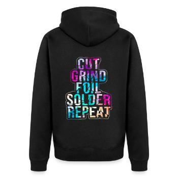 Glass Painter Artist Glass Painter Mosaic Glass - Unisex Premium Organic Zip Hoodie - black - Back - Nico (187cm)