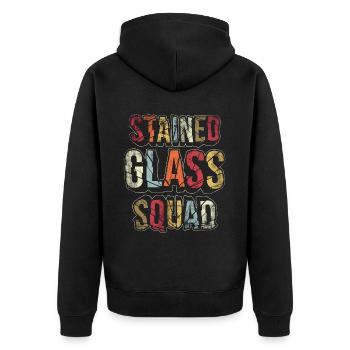 Stained Glass Artist Stained Glass Squad - Unisex Premium Organic Zip Hoodie - black - Back - Nico (187cm)